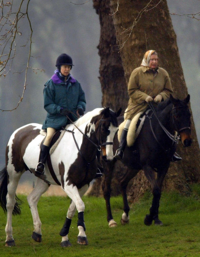 Queen Elizabeth II and Princess Anne in 2002