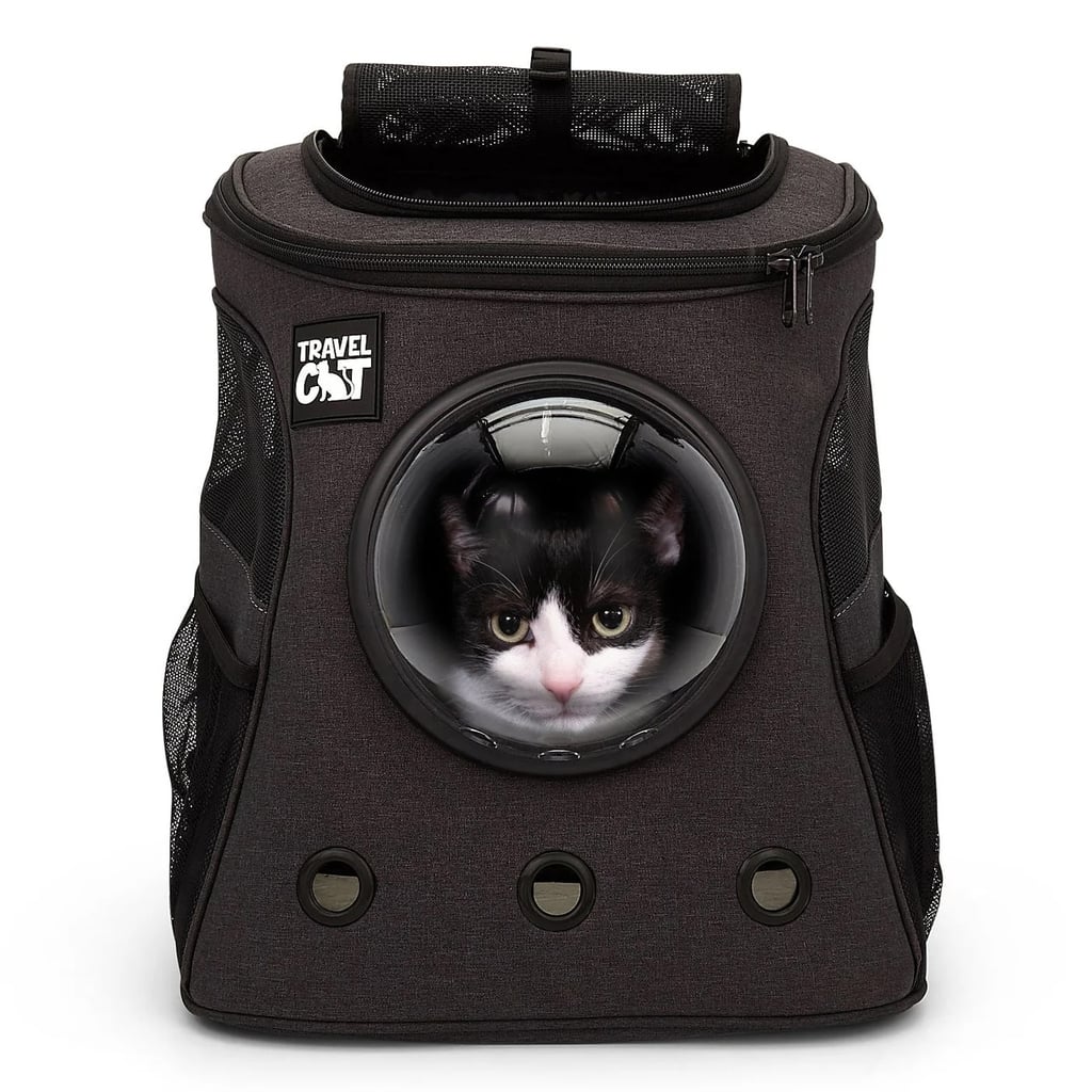 "The Fat Cat" Cat Backpack ($119)
"Ever since I saw Taylor Swift carrying her cat in a bubble backpack in 'Miss Americana,' I knew that I needed one in my life; apparently I just buy anything with the pop star's cosign (see my review of her posture-correcting sports bra and red lip pencil for further proof). 
While my cats aren't quite as comfortable outdoors as her fur babies, I do think this pet backpack is a great investment for any cat owner who wants a safe and practical way to transport their pets, beyond just a giant and daunting cat crate (one PS editor even reviewed the Travel Cat Cat Backpack). It's made from a faux-leather material that can withstand cat scratches, plus it's equipped with mesh panels for ventilation, and features a cute bubble window so you can check on your feline baby while traveling." — KW