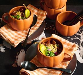 Pottery Barn Pumpkin Stoneware Mugs