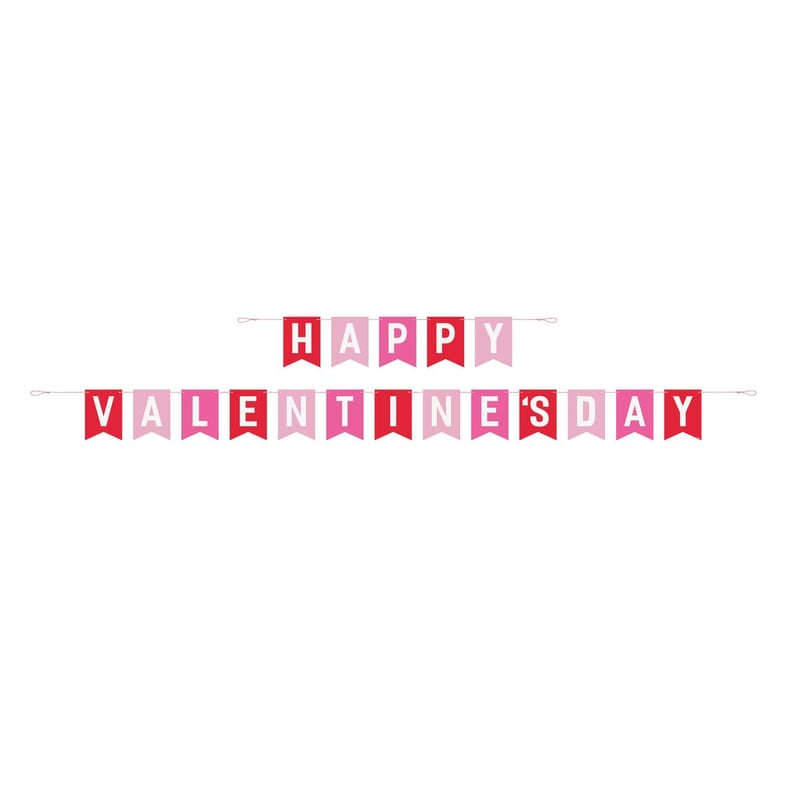 For Parties: Red & Pink Happy Valentine's Day Flag Banner