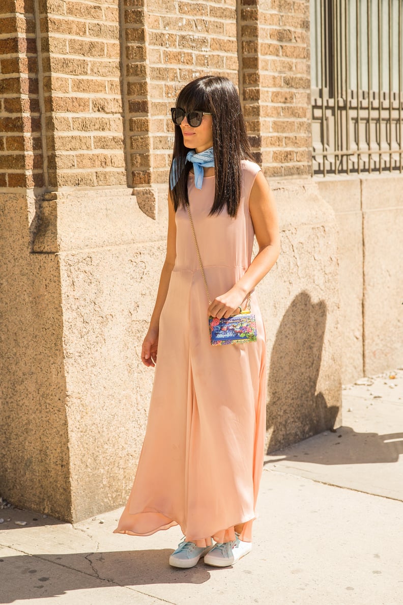 An A-Line Slip Dress and Bandana to Match With Your Sneakers