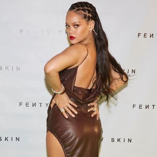 Rihanna's Brown Leather Dress at Her Fenty Skin Launch