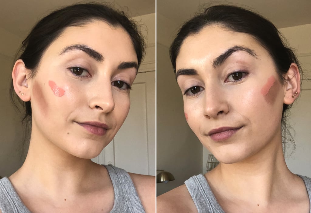 Blush and Bronzer (Left Side: Traditional Way; Right Side: TikTok Way)