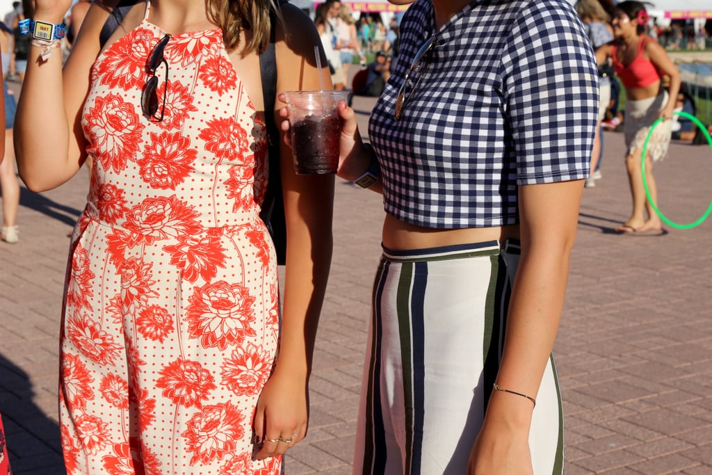 We don't know what we like more: the coral florals on this Topshop jumpsuit or the gingham, short-sleeved crop top from H&M.