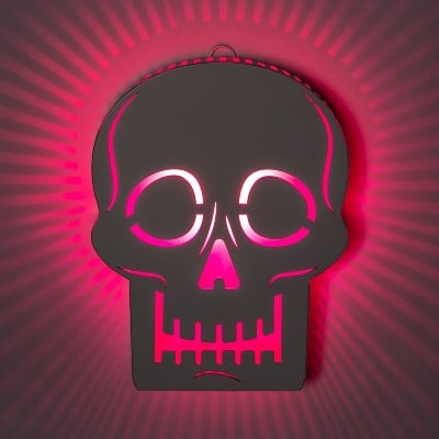 Backlit Colour Changing LED Skull Halloween Lighted Decor