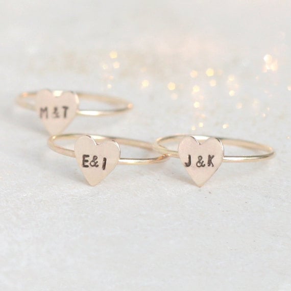 Initial Heart Ring