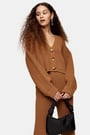 Topshop Camel Knitted Cardigan and Trousers Set