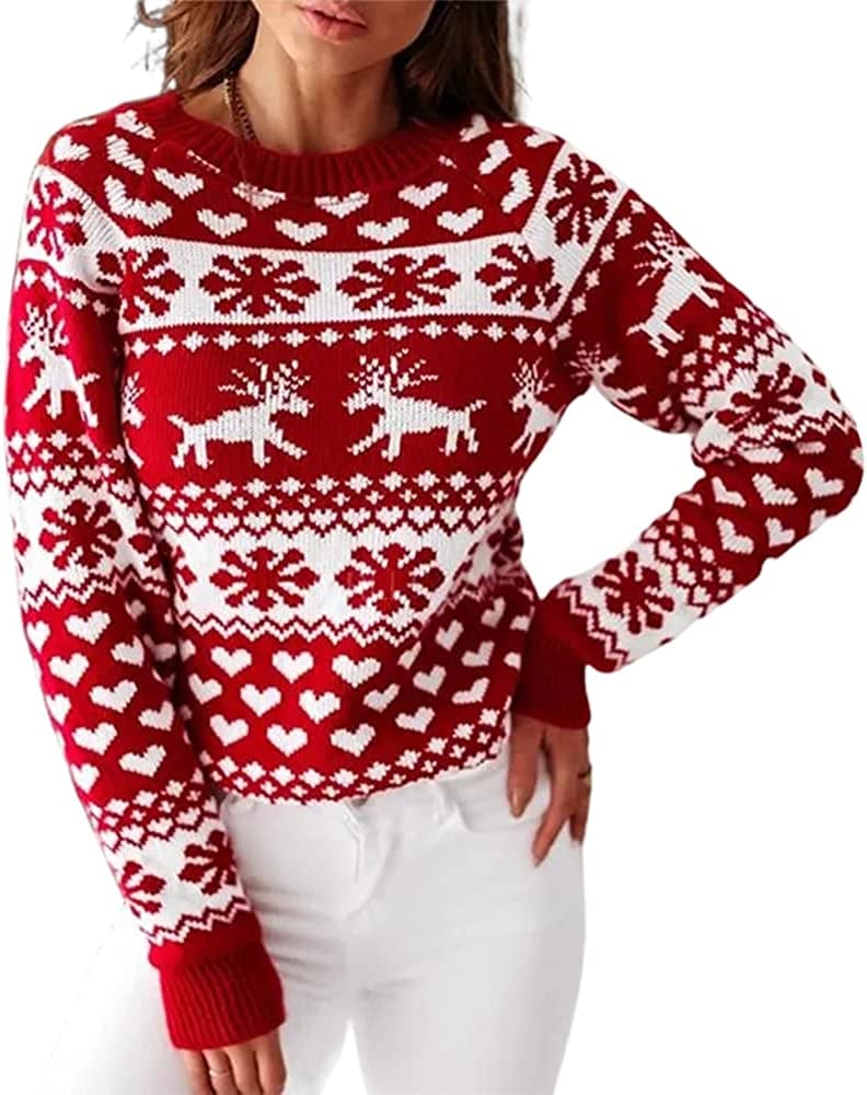 A Whimsical Sweater Zaful Christmas Snowflake Reindeer Knitted Sweater