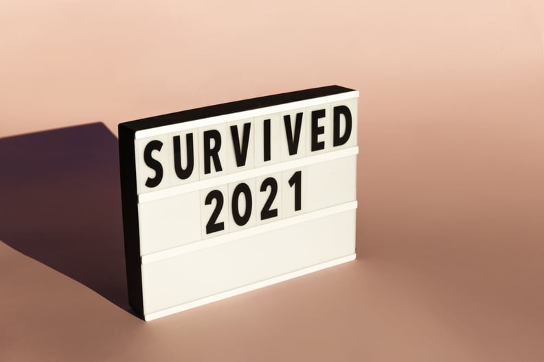 Covid 2021 pandemic sign. Conceptual image for strength, survival, perseverance and celebration after the trauma of the COVID-19 pandemic.