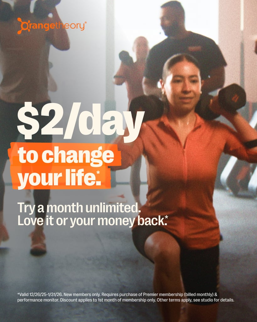 Orangetheory Fitness Membership ($60, originally $79)
Orangetheory Fitness has a cult following for a reason: the 60-minute classes are a mix of cardio and full-body strength training that delivers real results alongside tech that tracks your progress. A membership is in high demand and for a limited-time period, you can give it a test run at just $2 a day, $60 a month (it usually costs about $79 for a basic membership). One editor has taken over 250 classes and shares exactly why it's worth the hype in her Orangetheory Fitness review. 
Editor Quote: "I took my first Orangetheory class in March 2023, and a big reason why I've kept going back is because of the science behind the workouts. Thanks to their signature heart-rate-zone training model, I'm always aware of how hard I'm working, data I can't get from my local pilates studio or an F45 class. Now 250+ classes later and a DriTri finisher, I can say Orangetheory has been the most consistent exercise routine I've ever had." — Taylor Andrews, senior balance editor