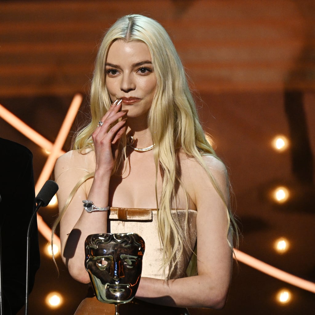 Anya Taylor-Joy's Liquid Bronze Nails at the 2023 BAFTAs