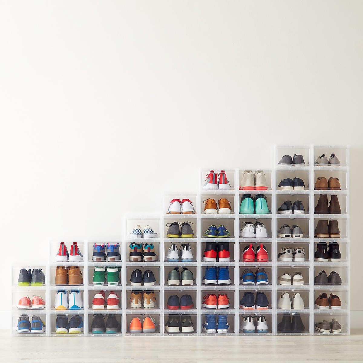 using shoe boxes to organize