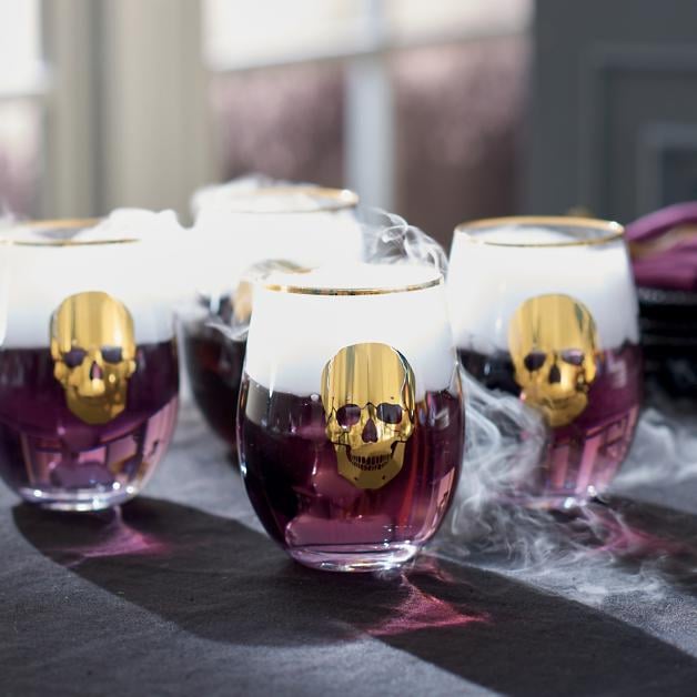 Gold Skull Stemless Wine Glasses