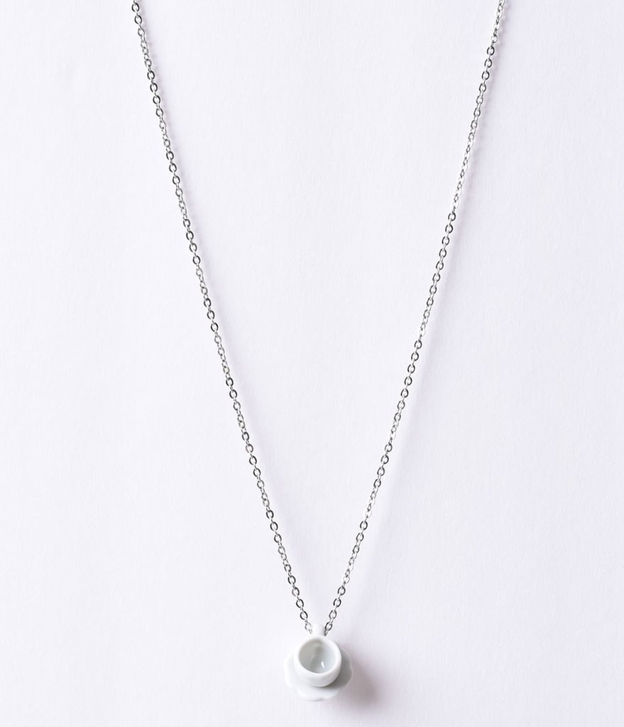 Ivory Ceramic Teacup & Saucer Necklace ($16)