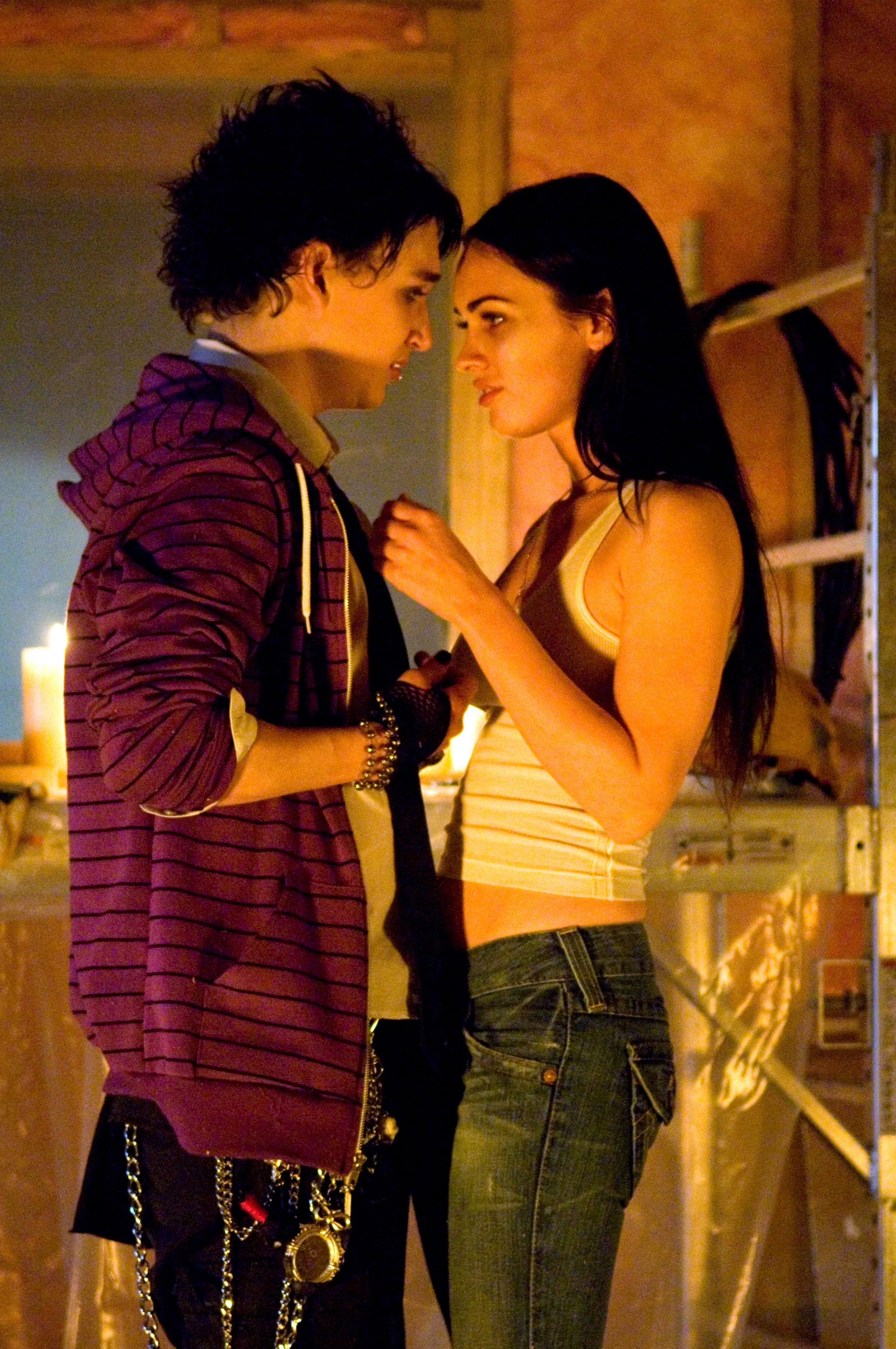 A tank top paired with super low-rise jeans always make for a casual, We  Need to Discuss Megan Fox's Outfits in the 2009 Movie Jennifer's Body