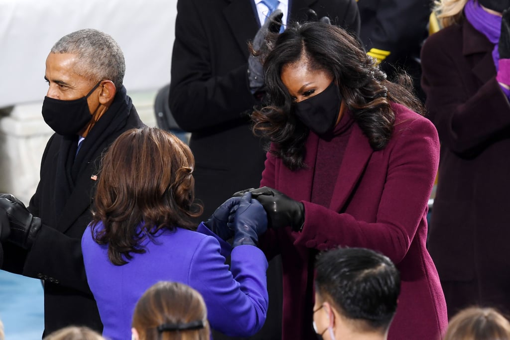 Kamala Harris and Michelle Obama Fist-Bumping Everyone Was Fist-Bumping at the Presidential Inauguration POPSUGAR Celebrity Photo 4