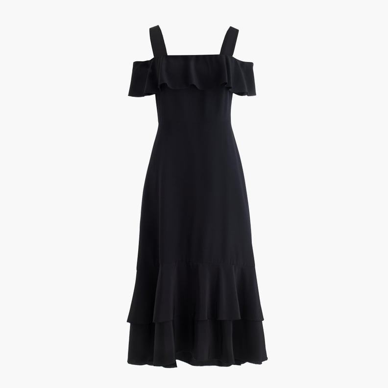 J.Crew Cold-Shoulder Silk Dress