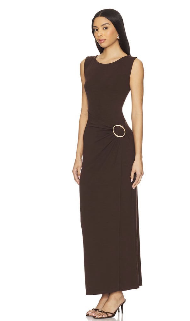 4th & Reckless Nia Jersey Knit Gold Buckle Dress