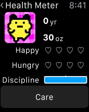 While you can't extensively interact with your pet on the Apple Watch app alone, you can take care of its basic needs while on the go. To play with your pet to the fullest extent, simply log in to the accompanying iPhone app!