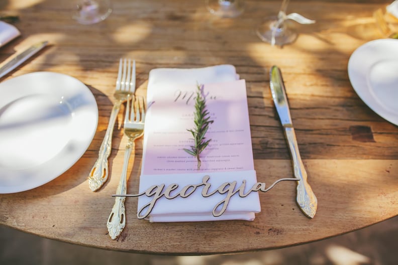 No guest could forget — or leave behind — a personalized wooden place card