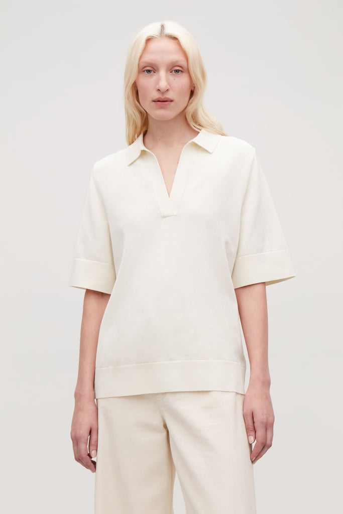 Cos Knitted Organic-Cotton Polo Shirt | Polo Shirts | POPSUGAR Fashion ...