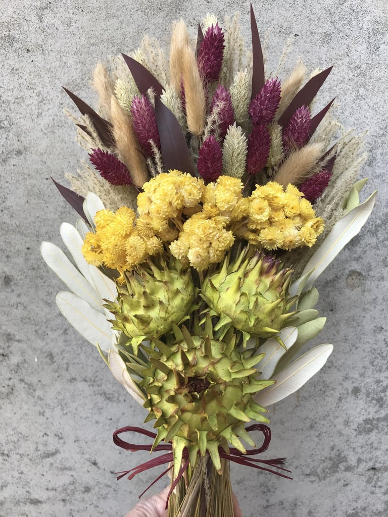 Dried Artichoke Blossoms and Bunny Dried Flower Bouquet
