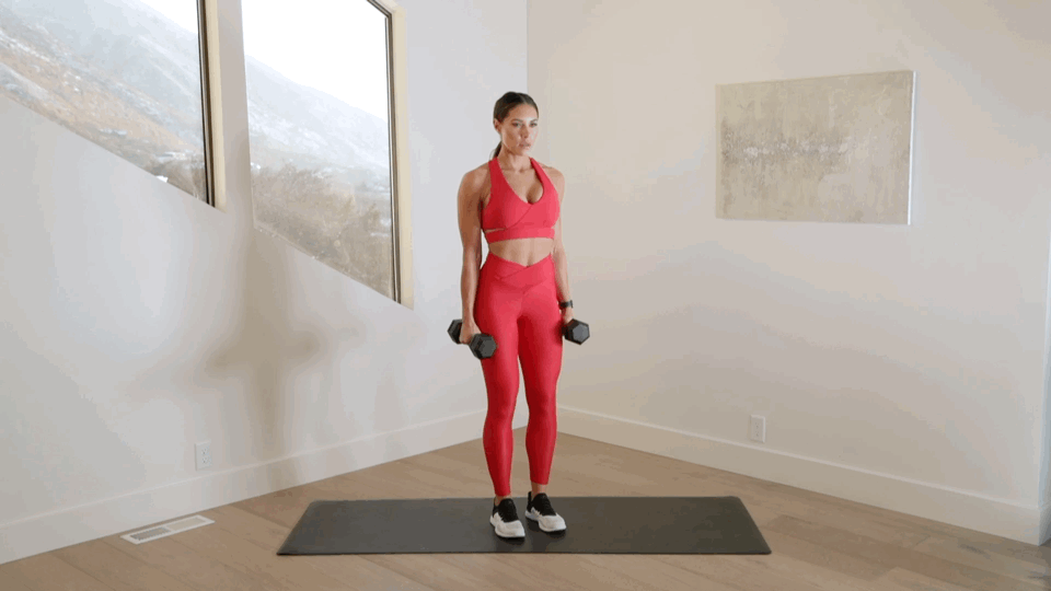 Superset 1, Exercise 1: Side-to-Front Dumbbell Raise