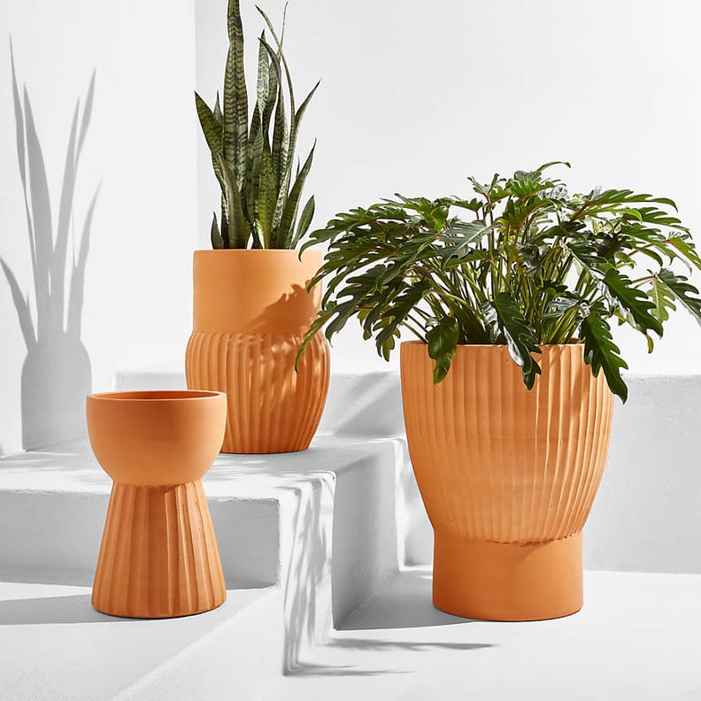 Crate and Barrel Nol Ridged Indoor/Outdoor Planters