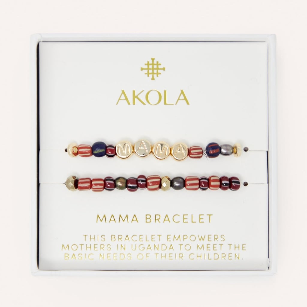 Akola Set of 2 Mama Cranberry Tones Stretch Bracelets