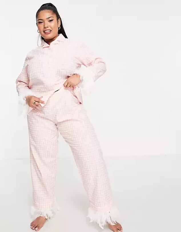 Night Plus Gingham Long Pajamas Set