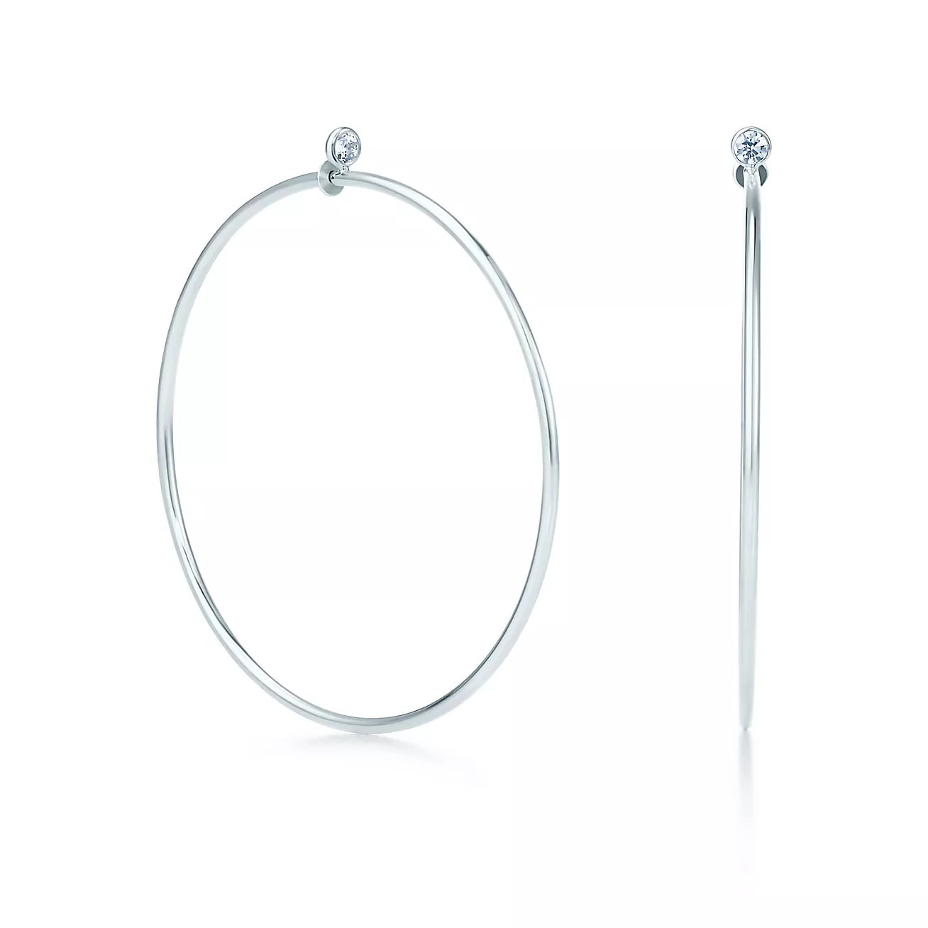Tiffany Co. Elsa Peretti Diamond Hoop Earrings Madelyn Cline
