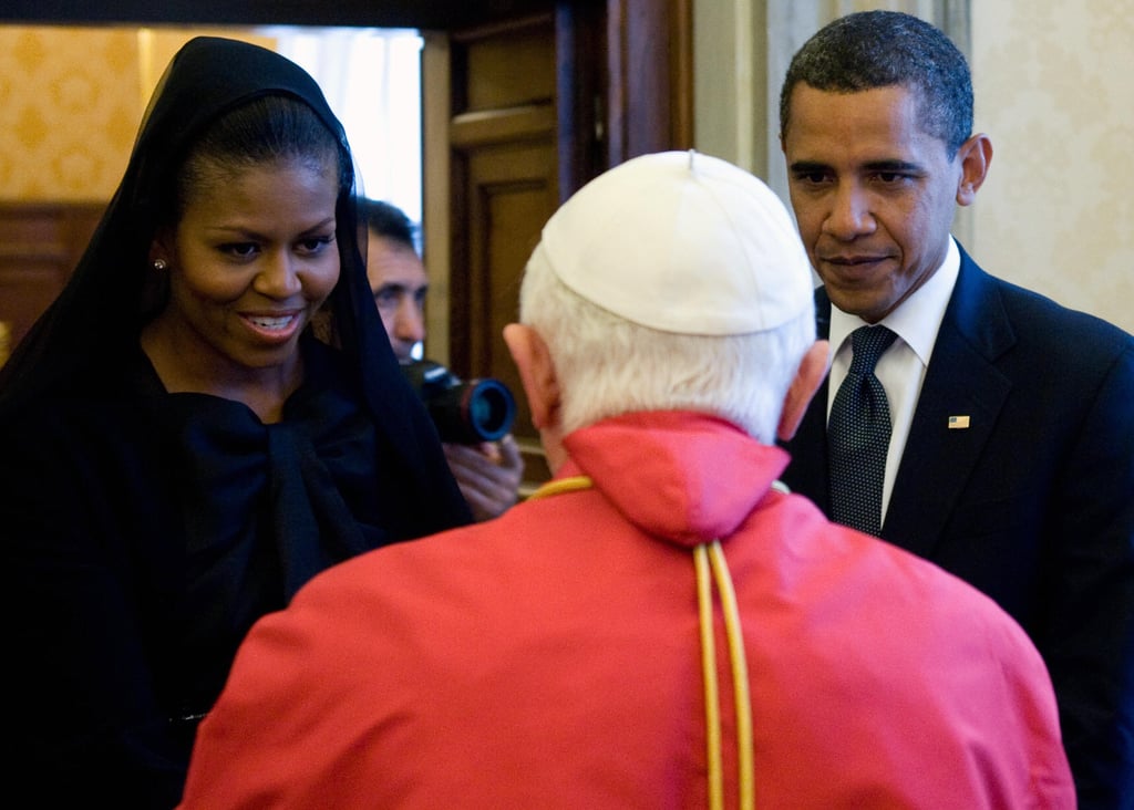 While in Rome in July 2009, the Obamas met with Pope Benedict XVI at the Vatican.