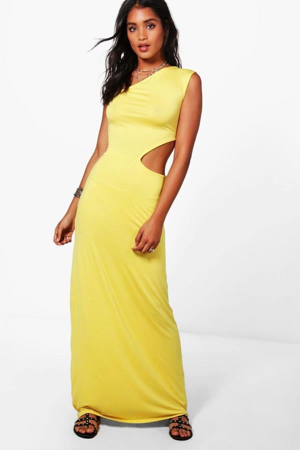 boohoo Cut Out Maxi Dress Gigi Hadid Yellow Prabal Gurung Dress