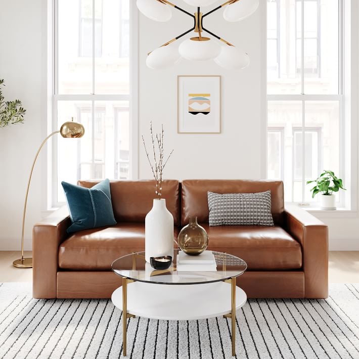 West Elm Urban Leather Sofa