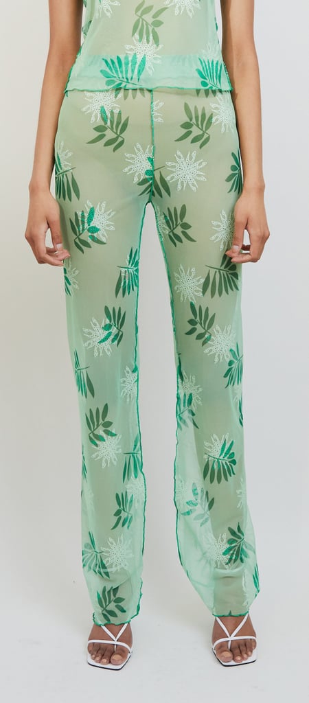 Kim Shui Sheer Plant Print Mesh Pant