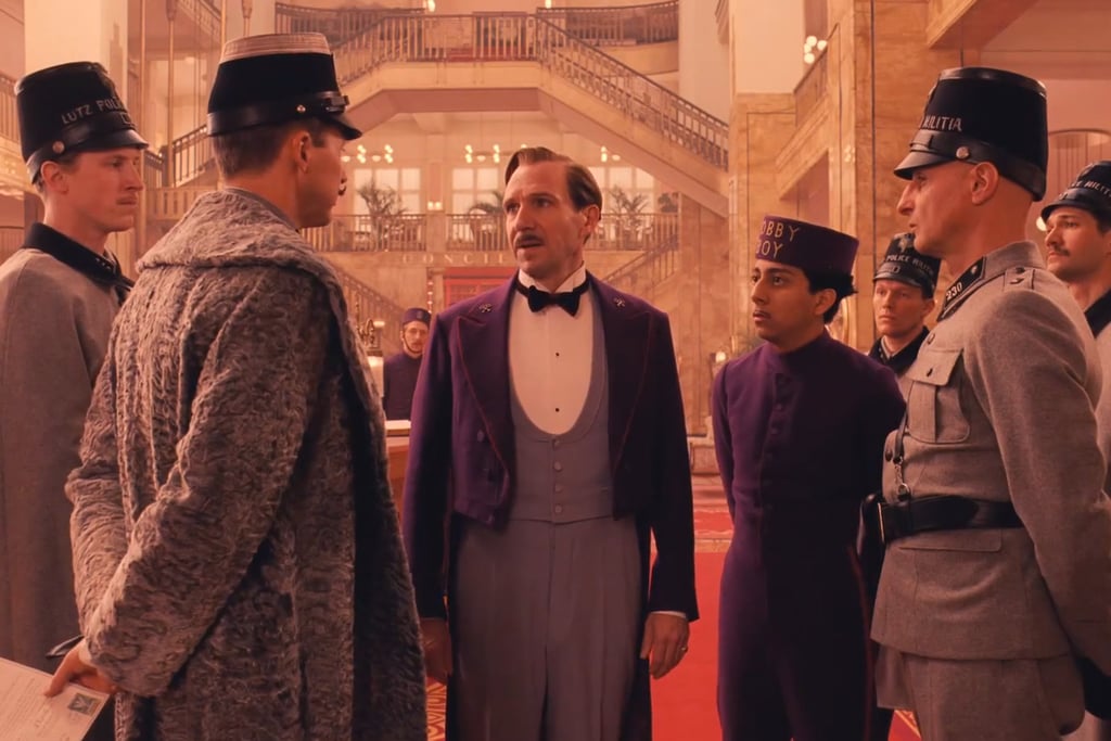 Legendary concierge Gustave H. (Ralph Fiennes) is confronted by Henckels (Edward Norton).