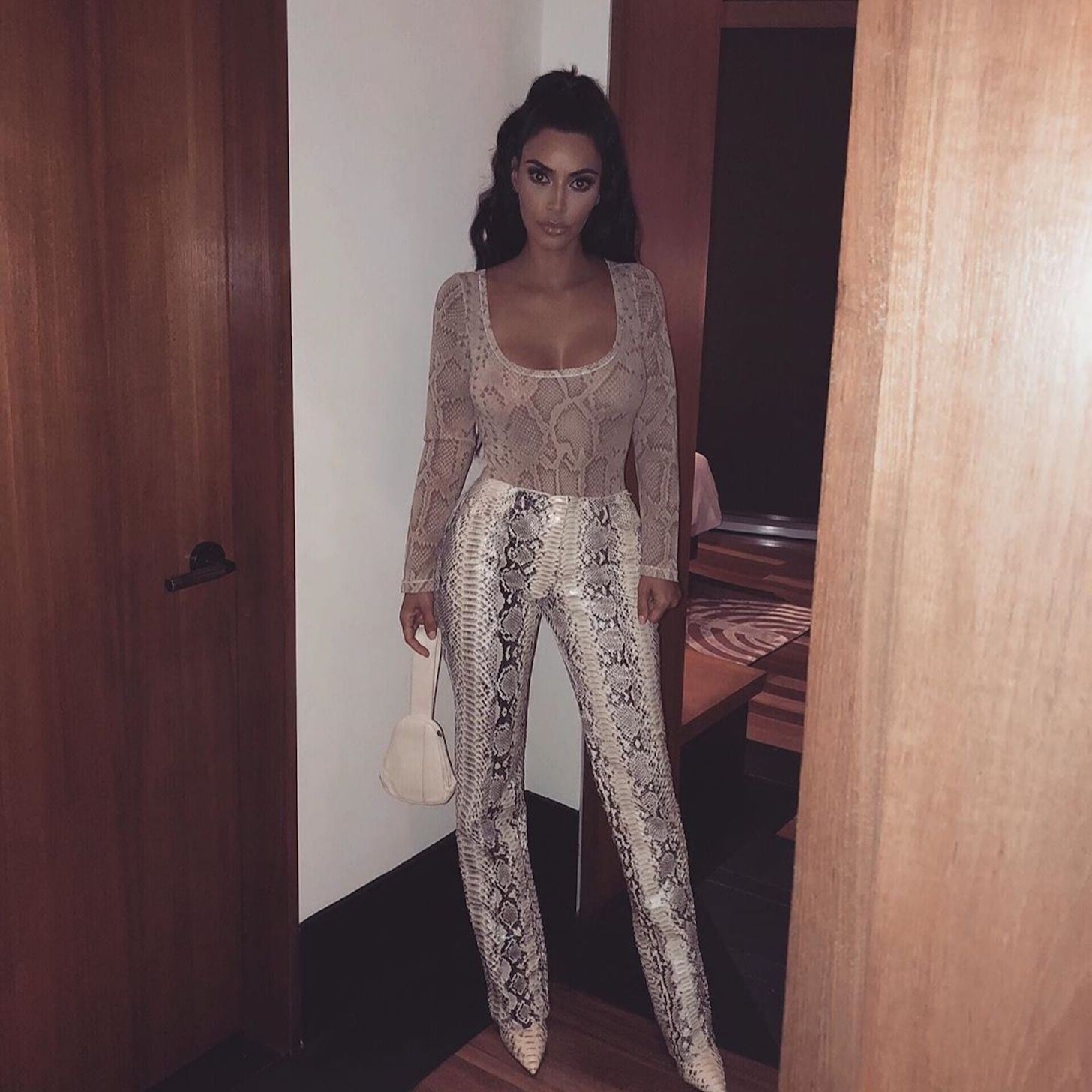 Kim Kardashian's Animal-Print Outfit on Instagram
