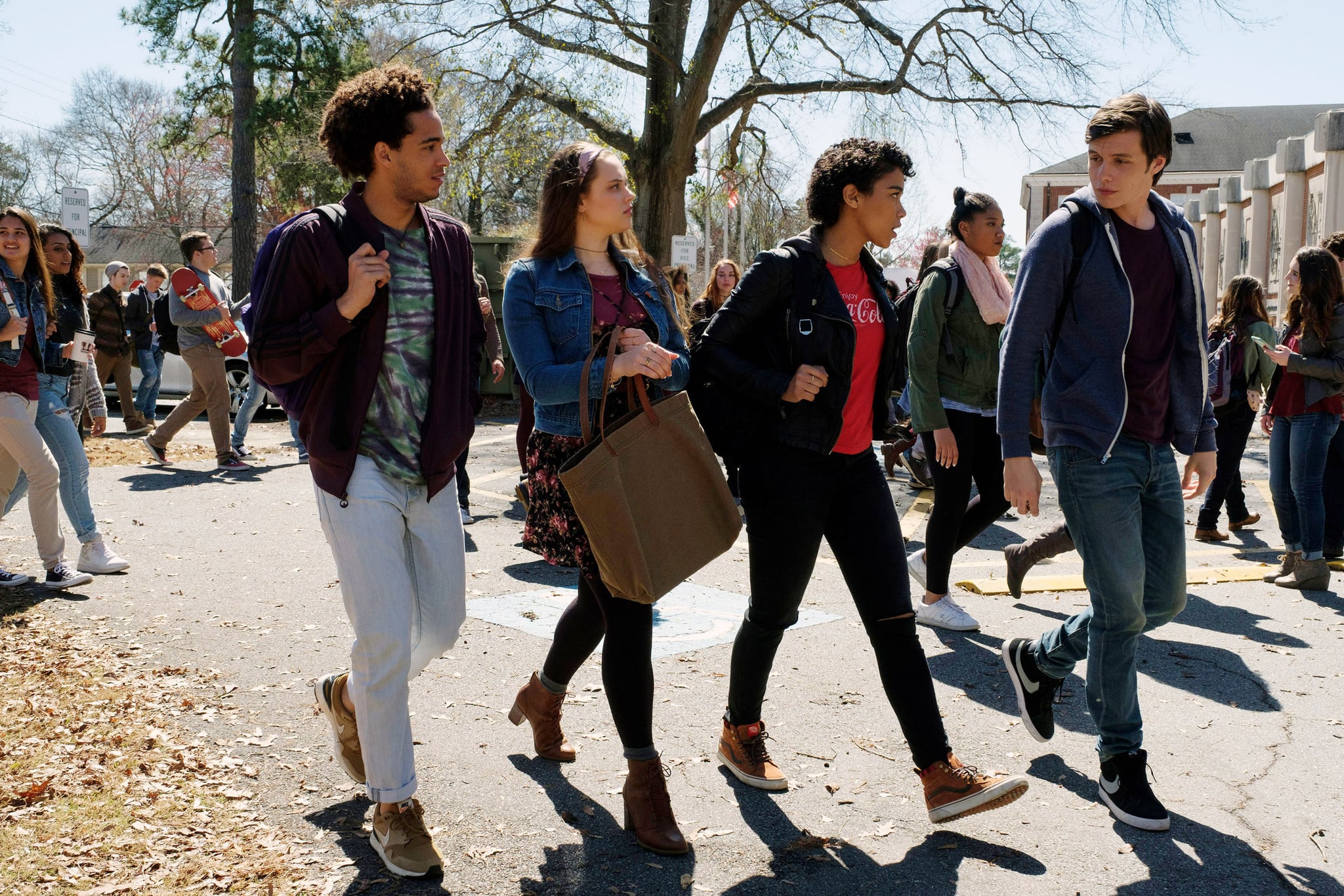 LOVE, SIMON, from left: Jorge Lendeborg Jr., Katherine Langford, Alexandra Shipp, Nick Robinson, 2018. ph: Ben Rothstein /TM & copyright  Twentieth Century Fox Film Corp. All rights reserved. /Courtesy Everett Collection