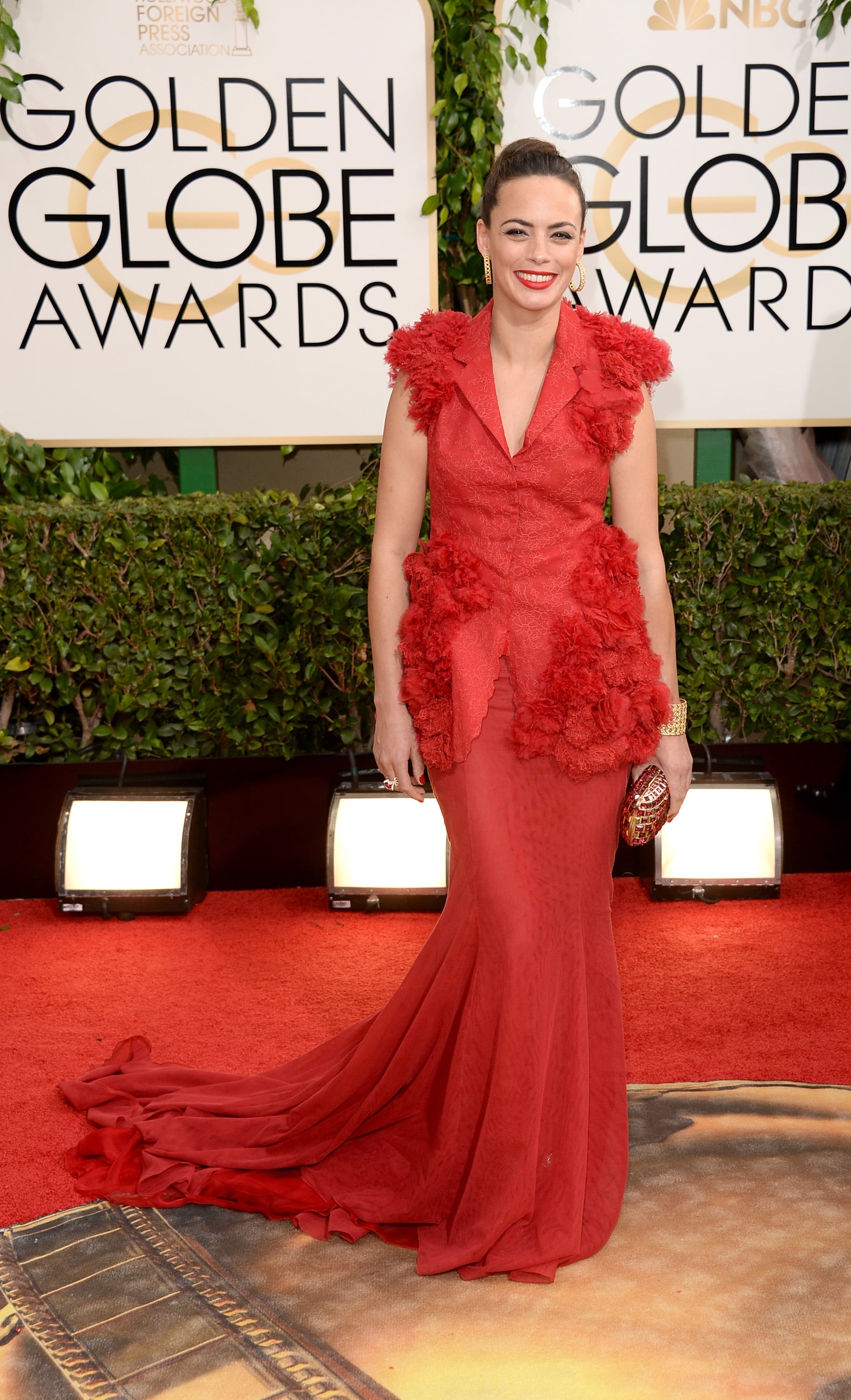 golden globes red dresses Jovani 42301 - Long Lace Trumpet Dress