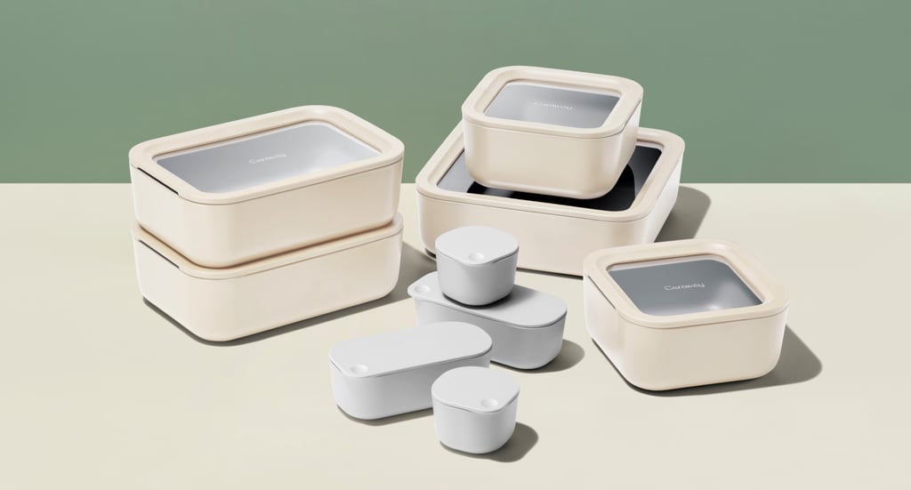 Stylowy zestaw do przechowywania żywności: Caraway Glass Food Storage Set