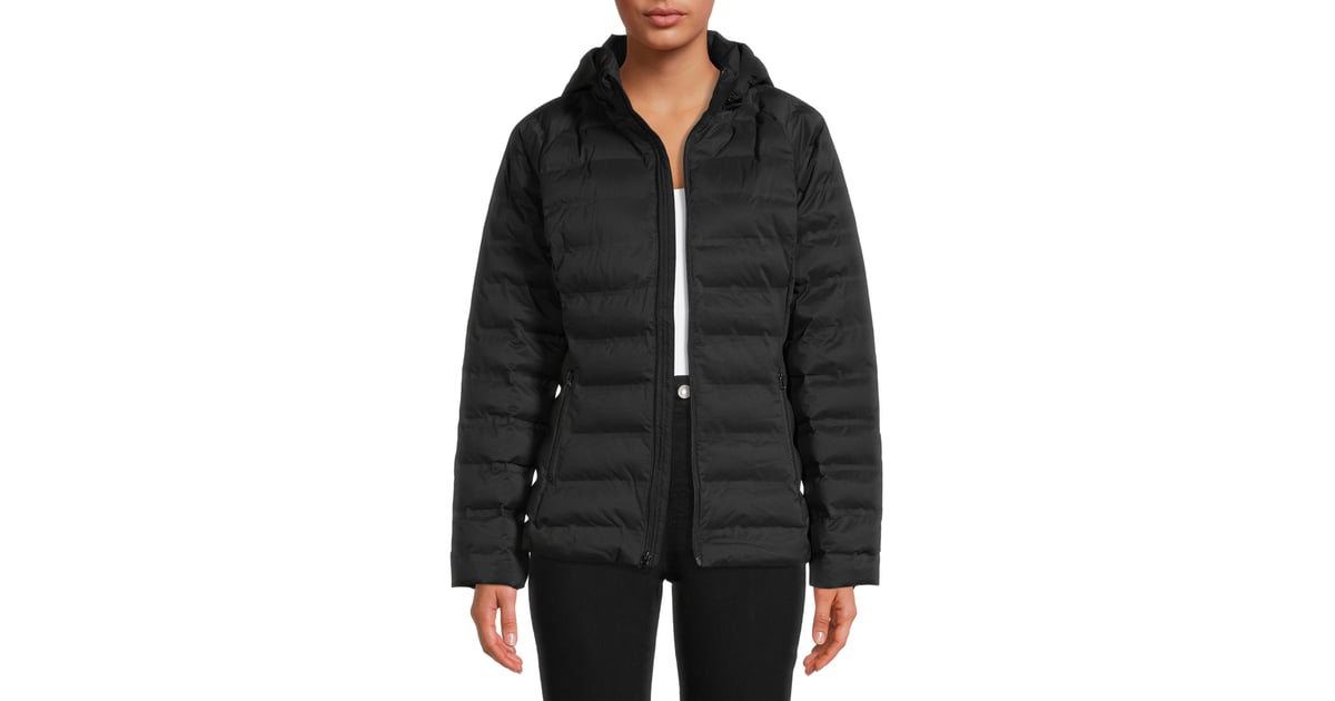 time and tru women's packable puffer jacket with hood