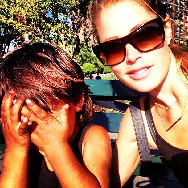 Doutzen Kroes's son, Phyllon, got camera-shy.
Source: Instagram user doutzenkroes