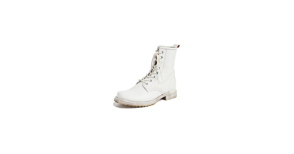 Frye veronica clearance combat boots white
