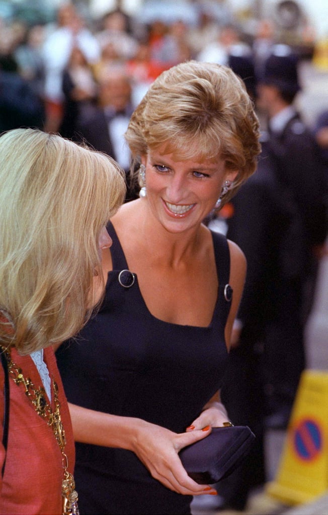 Princess Diana's Black Box Clutch With Gold Hardware