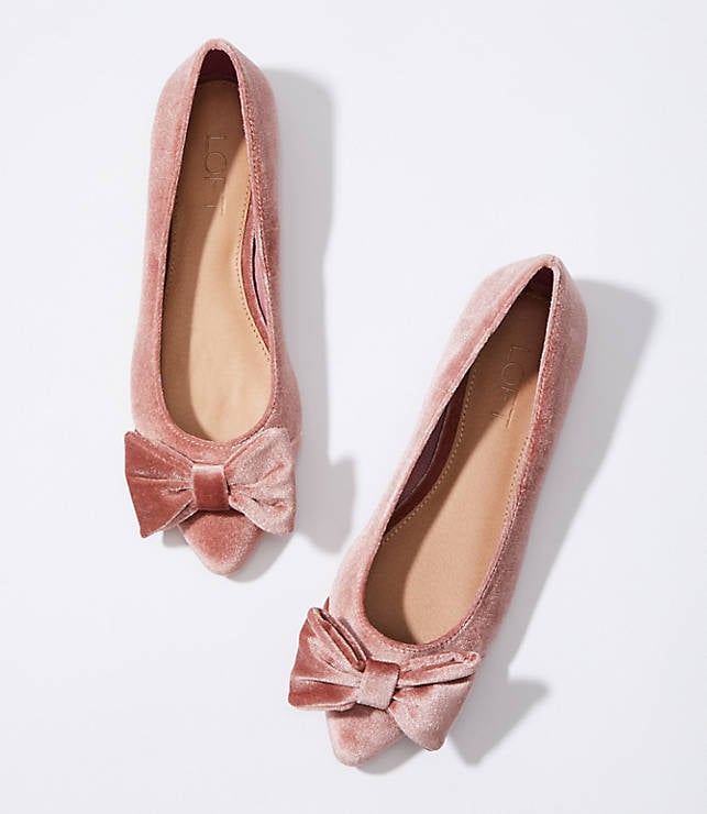 Velvet bow flats Outlet