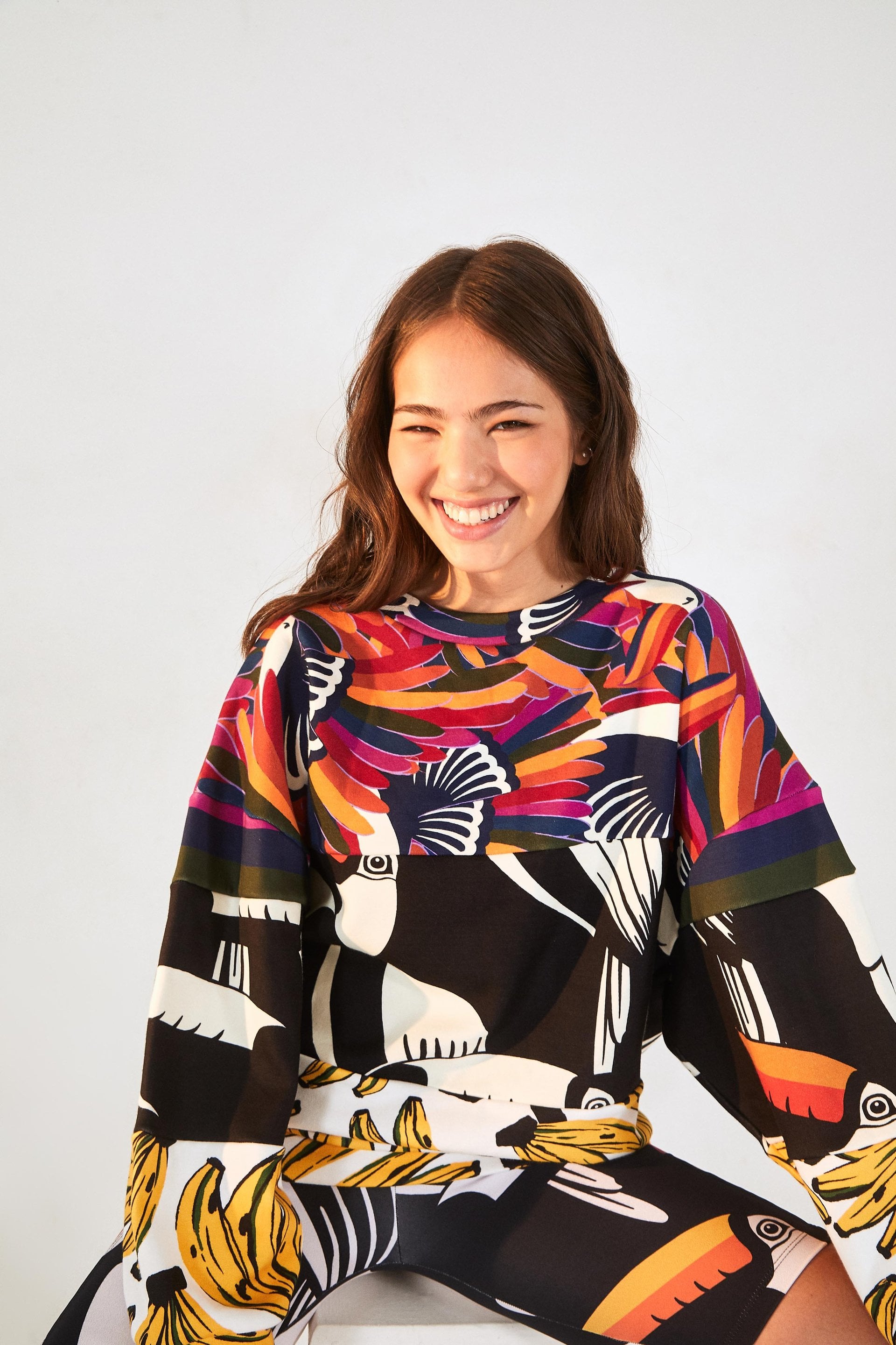 farm rio mixed print sweatshirt