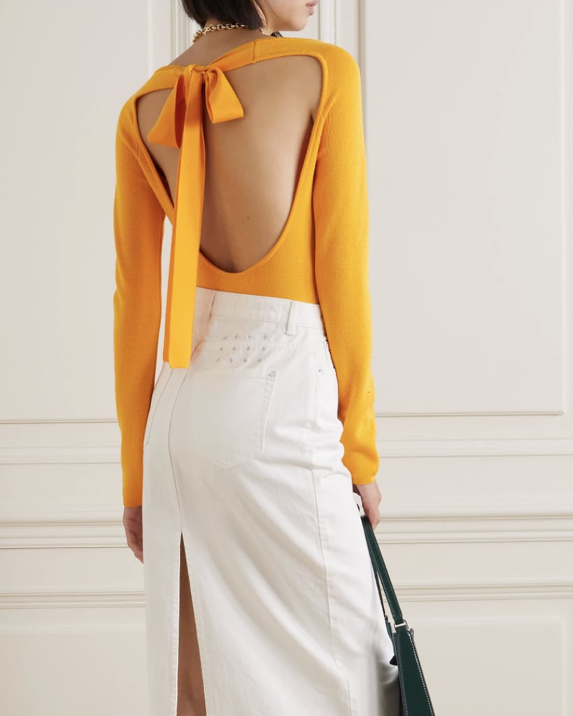 King & Tuckfield Open-Back Merino Wool Bodysuit