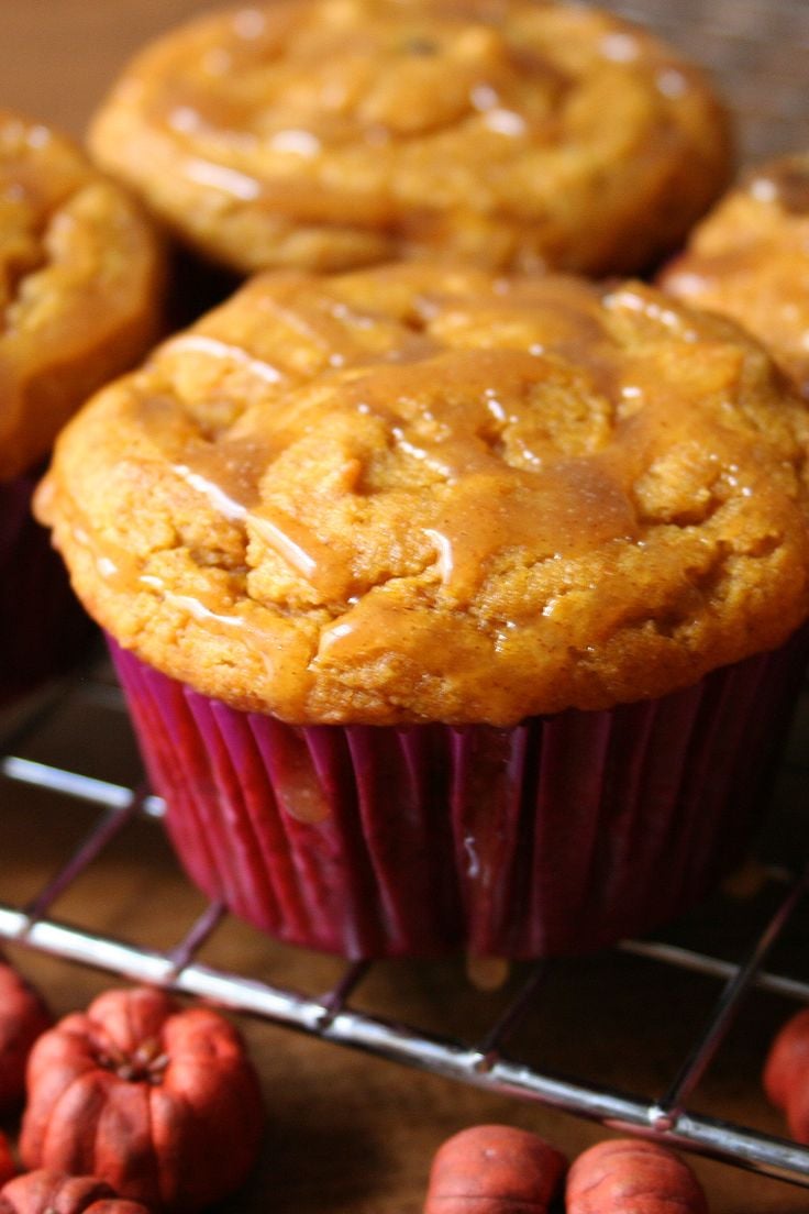 Gluten-Free, Vegan Pumpkin Chocolate Chip Cupcakes With Cinnamon Glaze