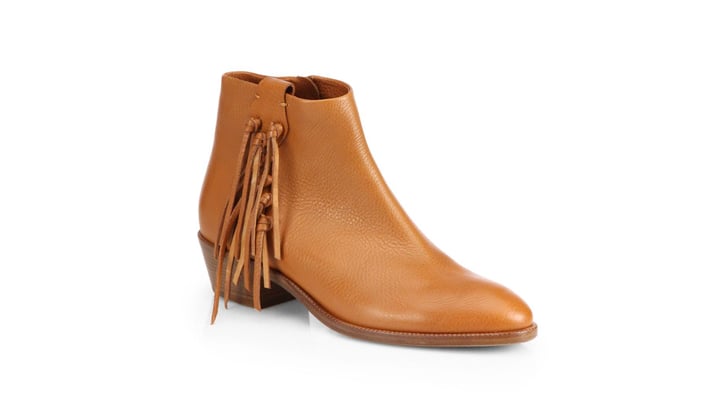 flat booties with fringe