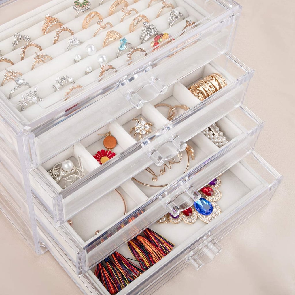 Mebbay Acrylic Jewellery Box with 4 Drawers